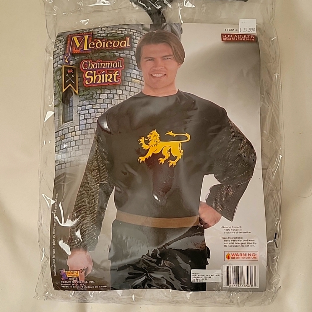 NEW Forum Navelties Medieval Chainmail Knight Shirt Adult